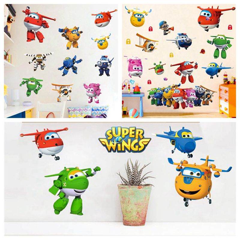 Baby Nursery Labels - Hot Cartoon Super Wings Deformation Airplane