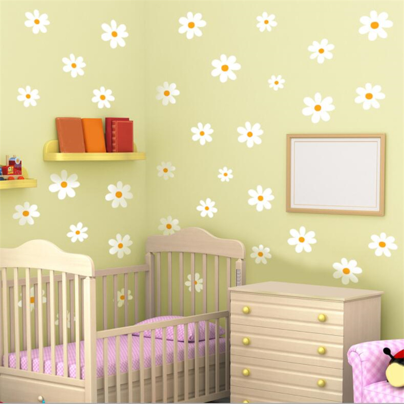 Baby Nursery Plants - Floral Daisy Flower Wall Stickers 30x60