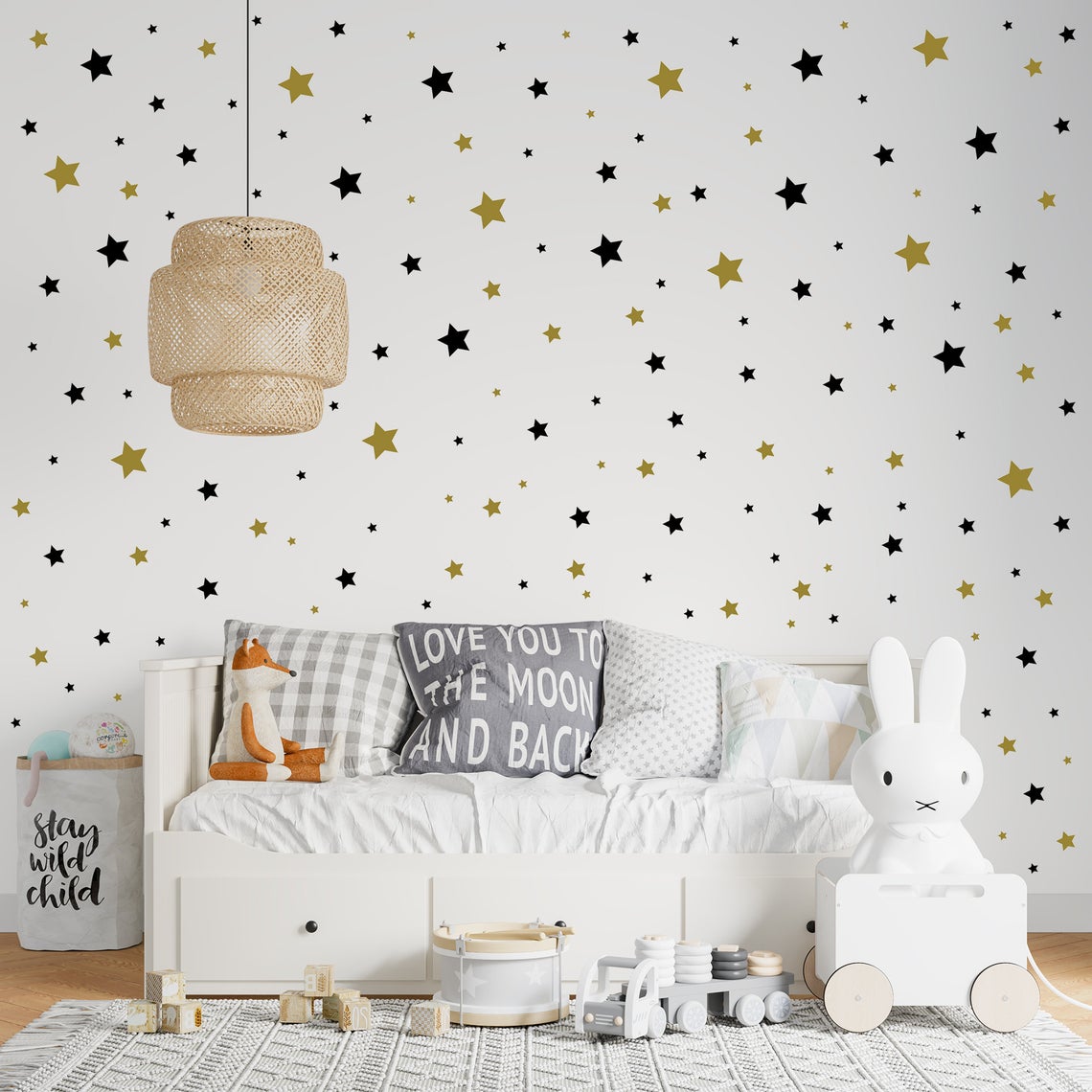 Baby Nursery Labels - Hoạt Hình 65 Chiếc Ngôi Sao