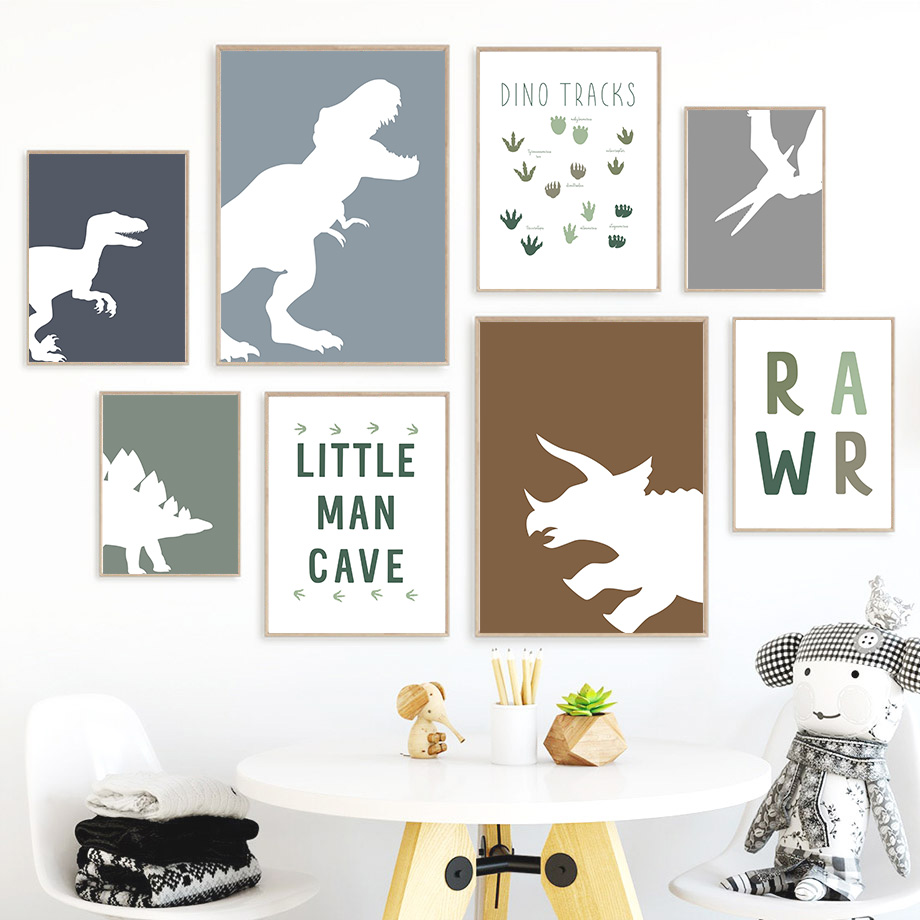 Baby Boy Nursery Quotes - (2D canvas painting)Jurassic Dinosaur Tyrannosaurus Rex