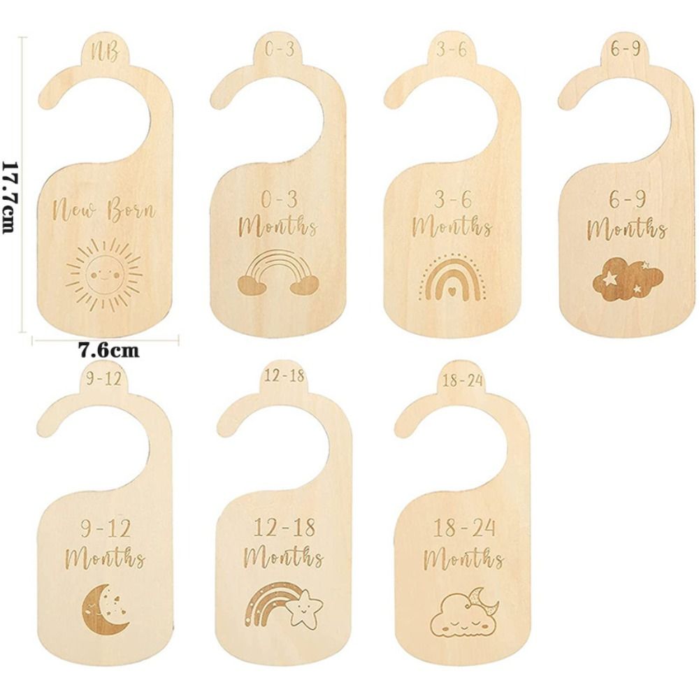 Baby Nursery Labels - 7/8Pcs Wood Baby Closet Divider Cartoon