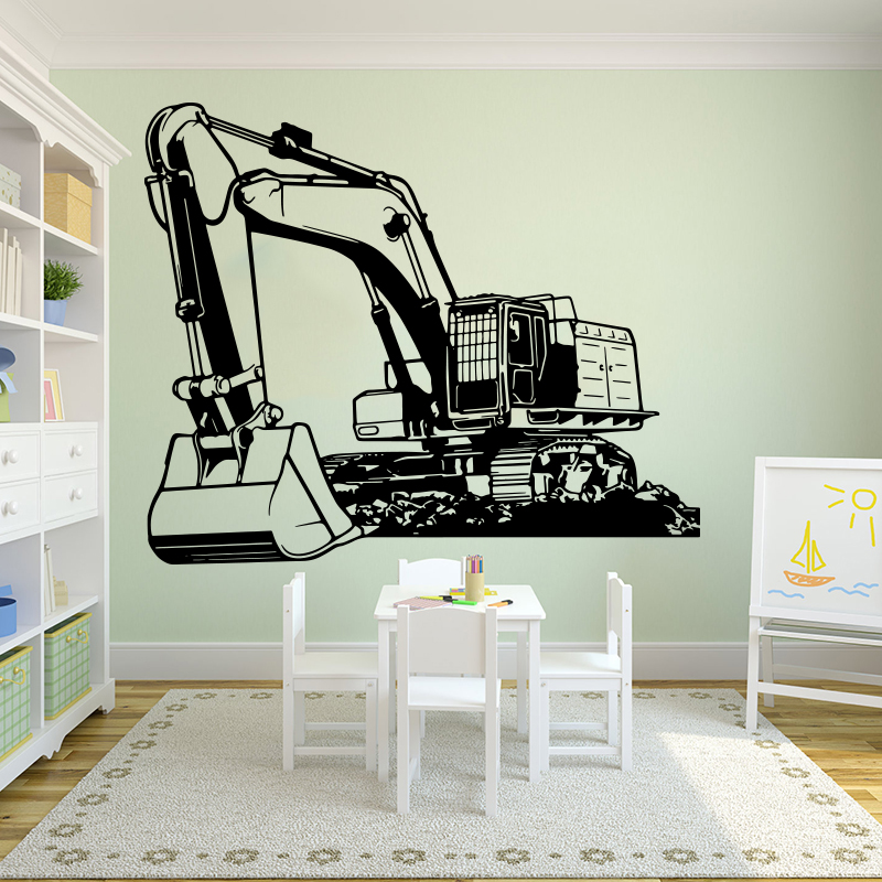 Baby Nursery Labels - Lớn Nặng Equipmen Xe Xúc Đào