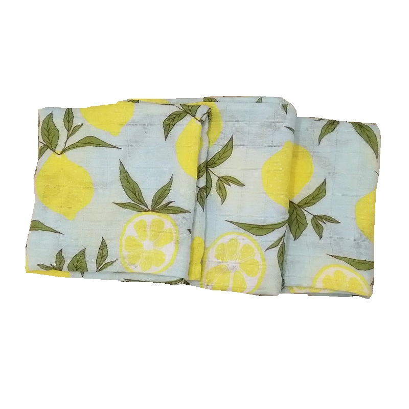 Swaddle Blanket Muslin - Print Bamboo Cotton Fabric 3pcs/Set Muslin