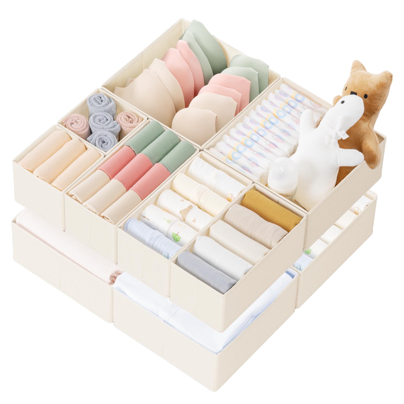 Baby Nursery Closet Organization - 10Pcs Foldable Drawer Organizer Bins Set
