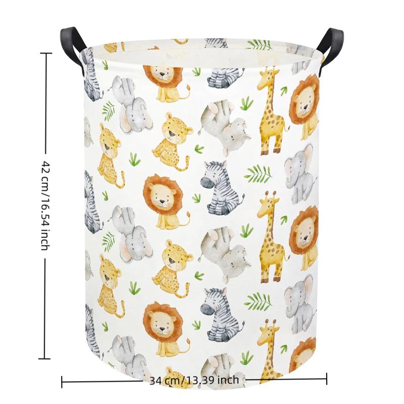 Laundry Hamper Nursery - Cute Animal Foldable Storage Basket Waterproof