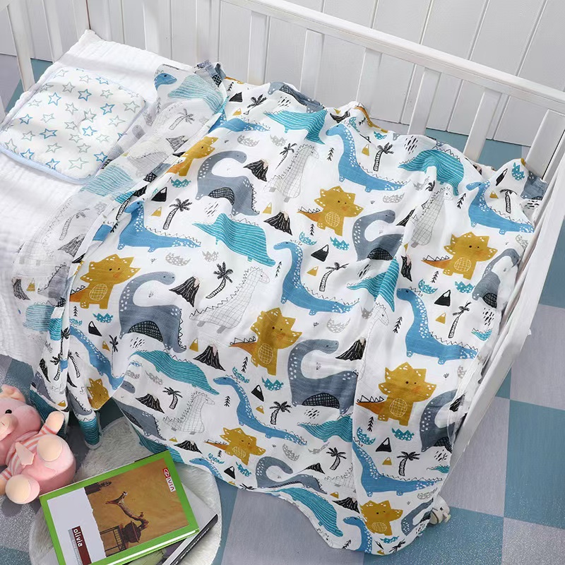 Swaddle Blanket Muslin - Multi-function Soft Light Breathable Printed Bamboo