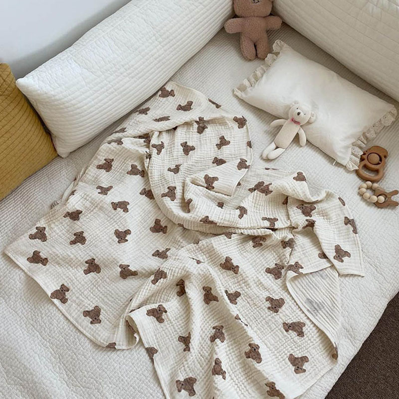 Bear Print Baby Blankets Newbo - đánh giá và giá Swaddle Blanket Muslin