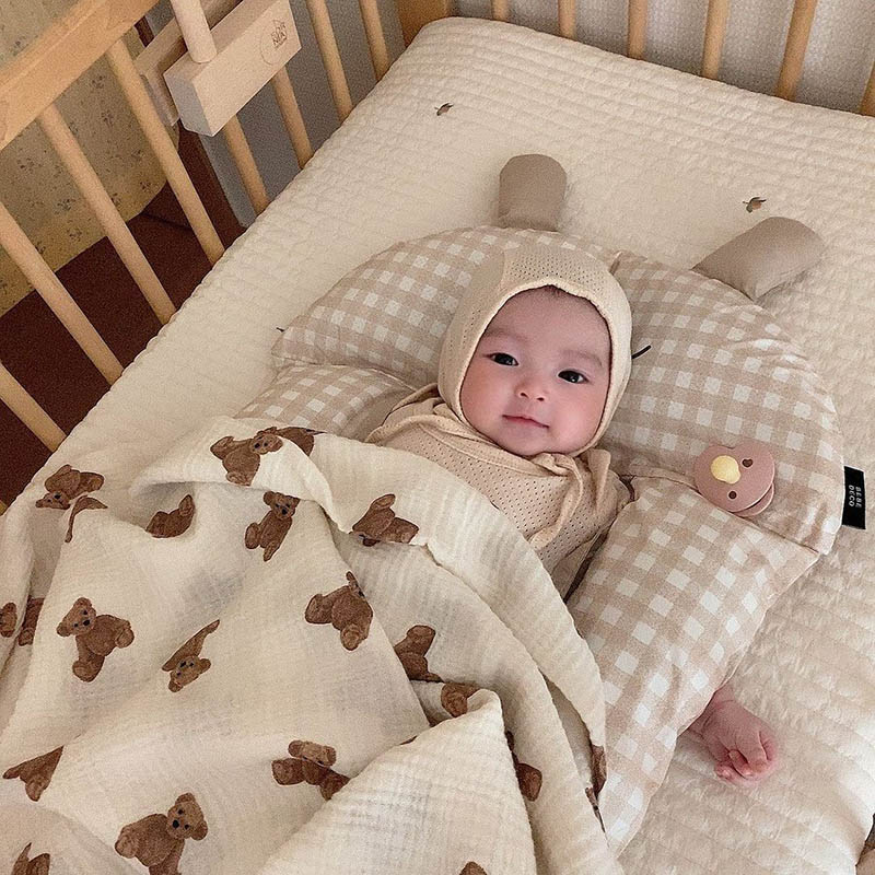 Bear Print Baby Blankets Newbo - đánh giá và giá Swaddle Blanket Muslin