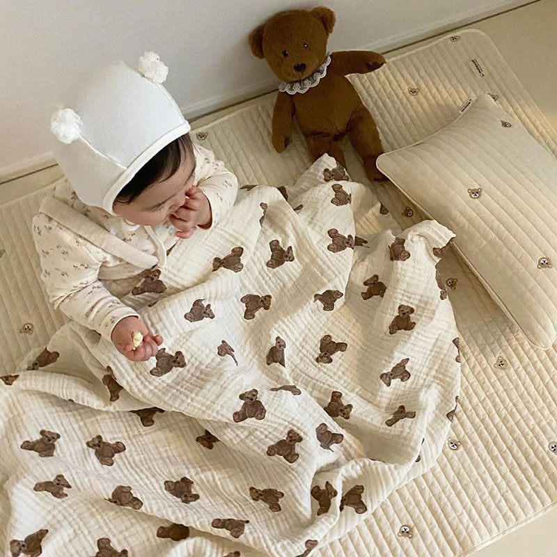 Bear Print Baby Blankets Newbo - đánh giá và giá Swaddle Blanket Muslin