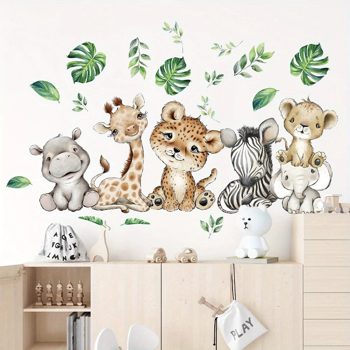 1PC Cartoon Cute Hippo Tiger E - đánh giá và giá Baby Nursery Labels