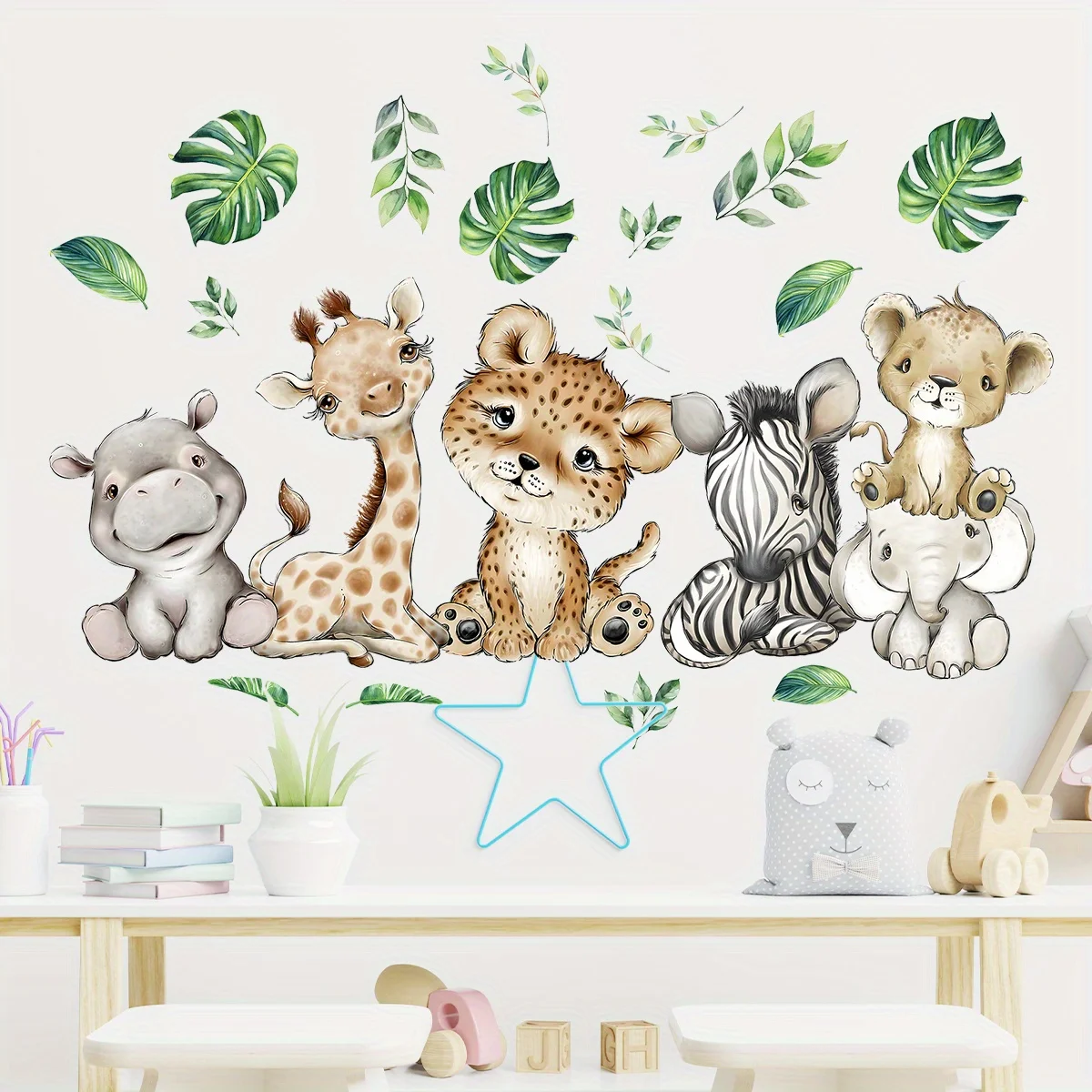 1PC Cartoon Cute Hippo Tiger E - đánh giá và giá Baby Nursery Labels