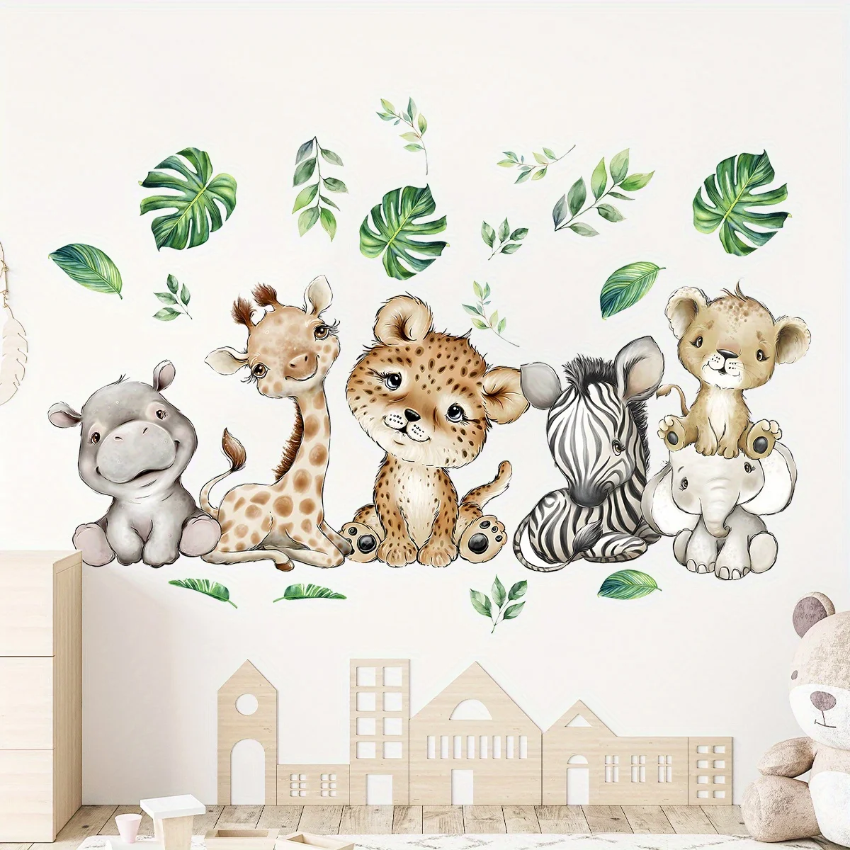 1PC Cartoon Cute Hippo Tiger E - đánh giá và giá Baby Nursery Labels