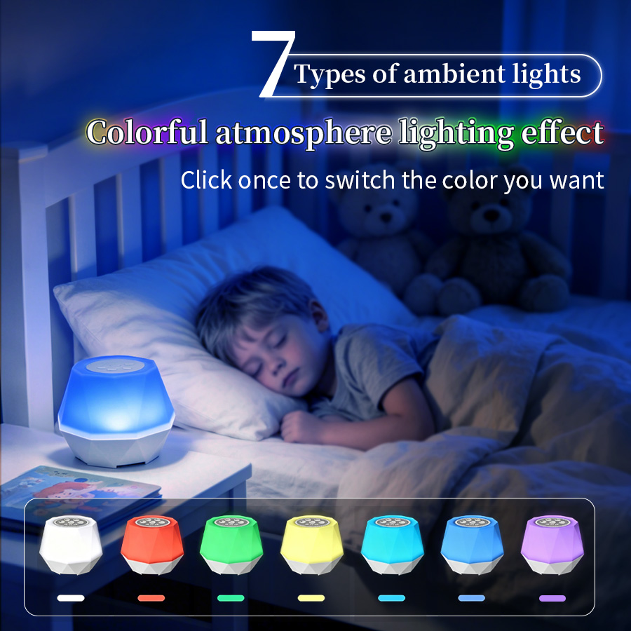 7 Colors White Noise Function  - đánh giá và giá Baby Nursery Night Light