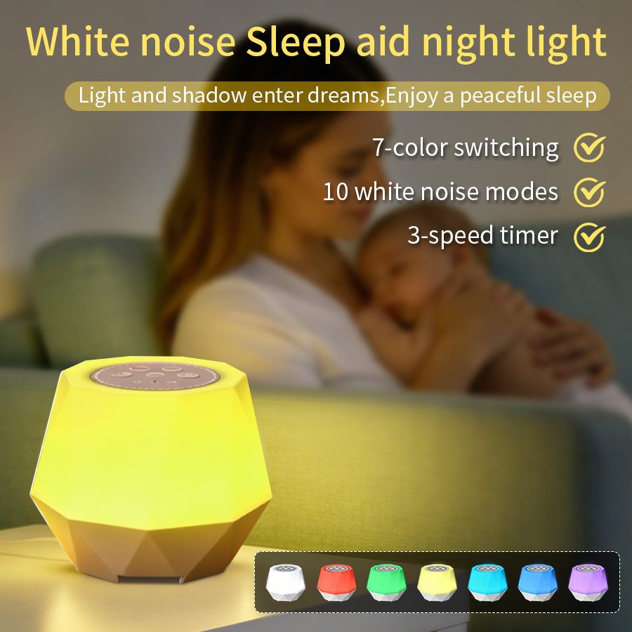7 Colors White Noise Function  - đánh giá và giá Baby Nursery Night Light