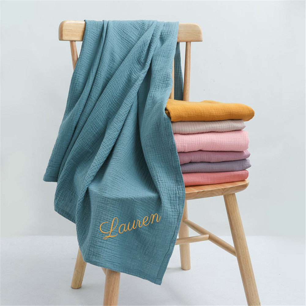 Personalized Name Embroidered  - đánh giá và giá Swaddle Blanket Muslin