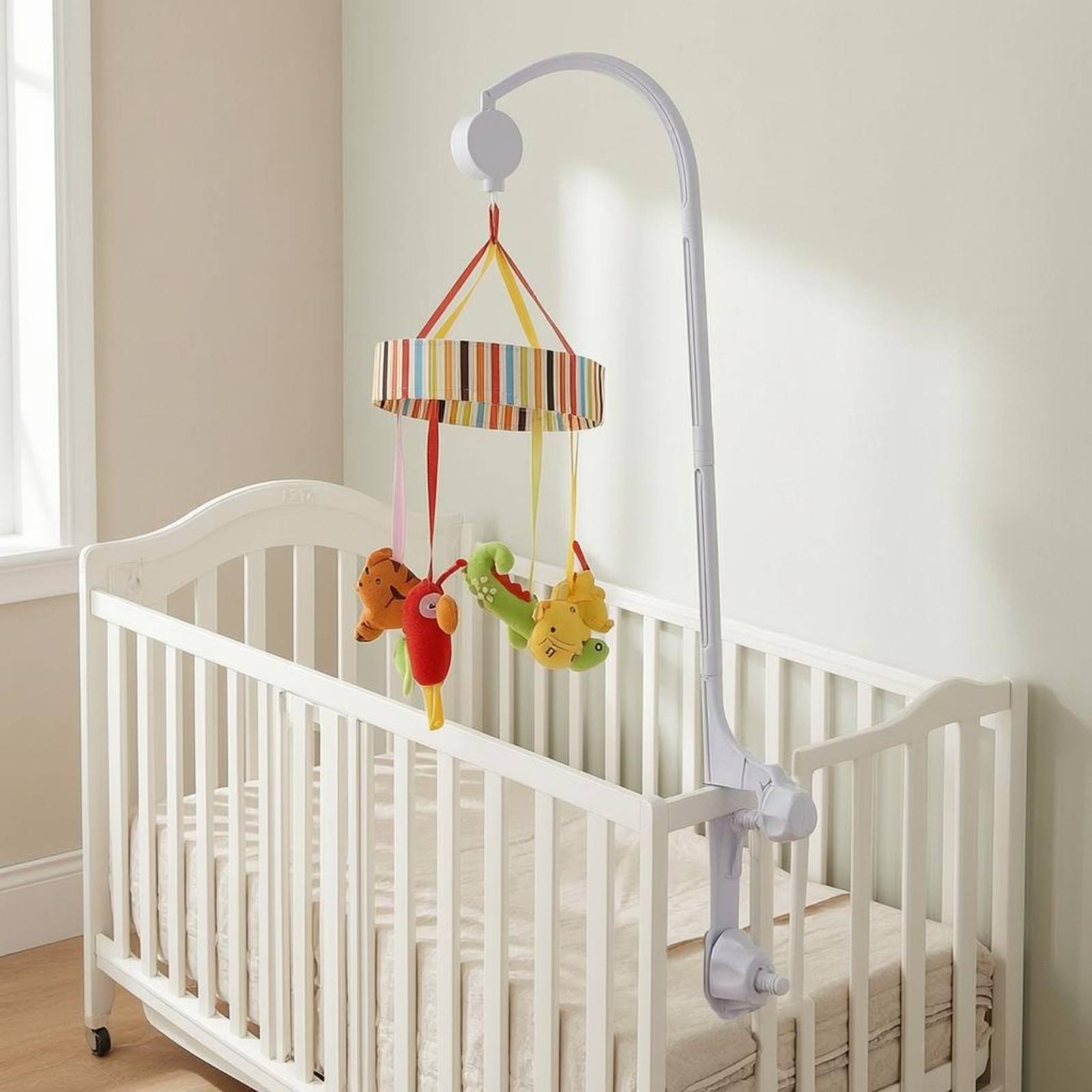 Baby Crib Mobile Stand White C - đánh giá và giá Baby Nursery Baby