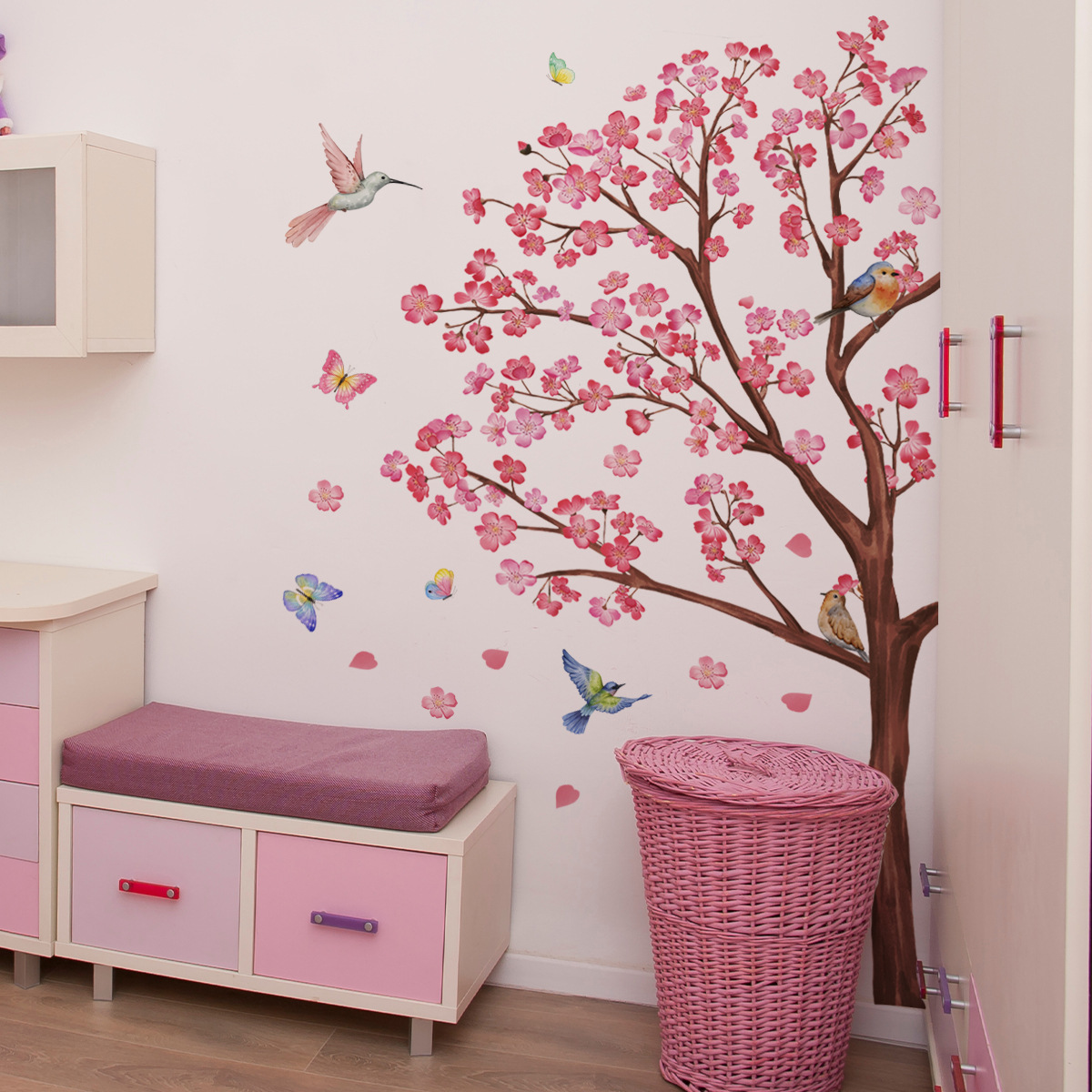 Watercolour Bird Flower Wall S - đánh giá và giá Baby Nursery Plants