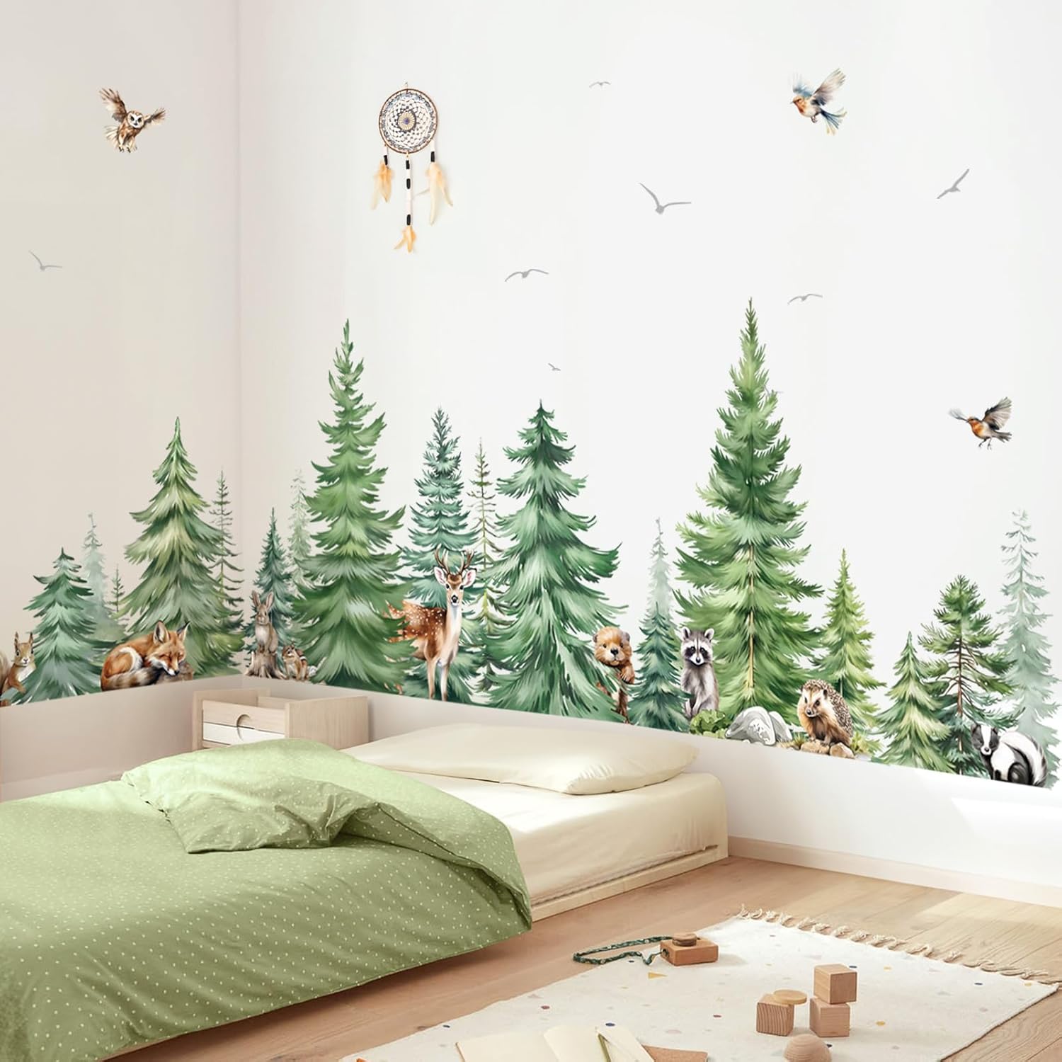 Large Watercolor Pine Tree Ani - đánh giá và giá Baby Nursery Plants