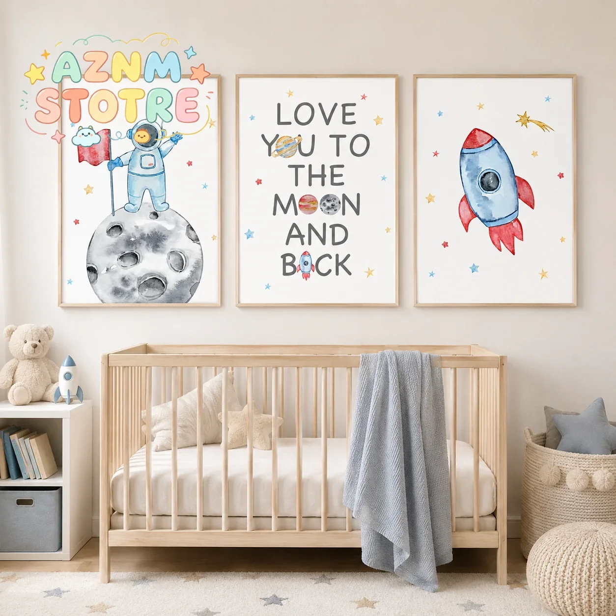 Nursery Wall Art Space Astrona - đánh giá và giá Baby Boy Nursery Quotes