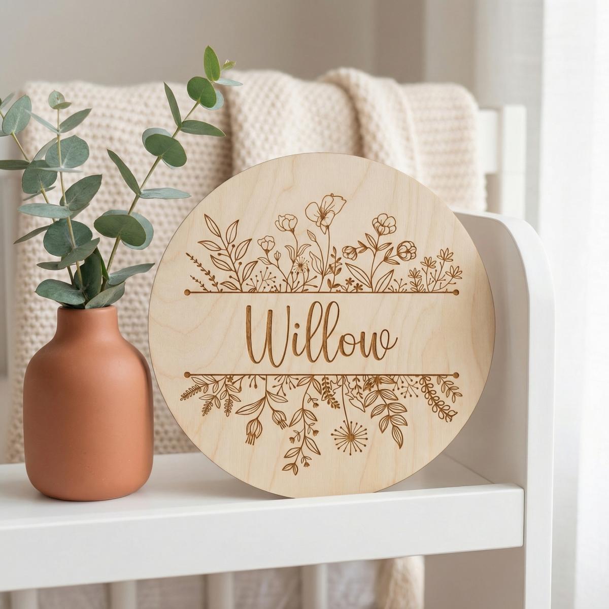 Personalized Floral Round Wood - đánh giá và giá Baby Nursery Baby