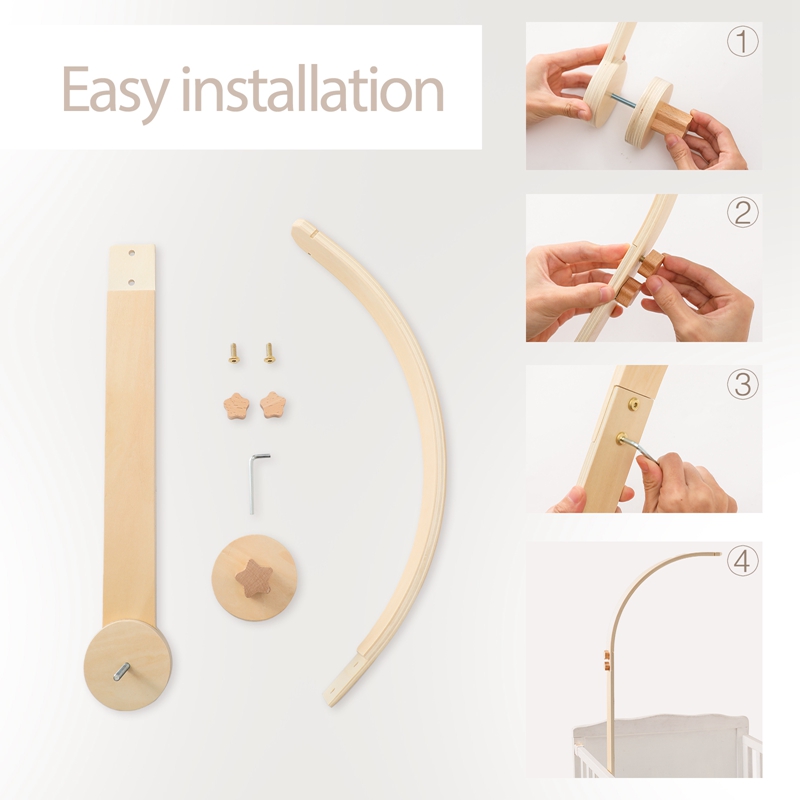 Baby Wooden Bed Bell Bracket M - đánh giá và giá Crib Mobile Musical