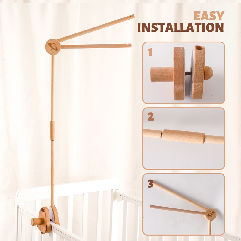 Baby Wooden Bed Bell Bracket M - đánh giá và giá Crib Mobile Musical
