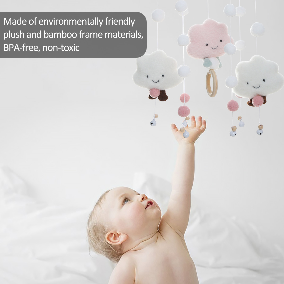 Mobile Wind Chimes with Cloud  - đánh giá và giá Crib Mobile Musical