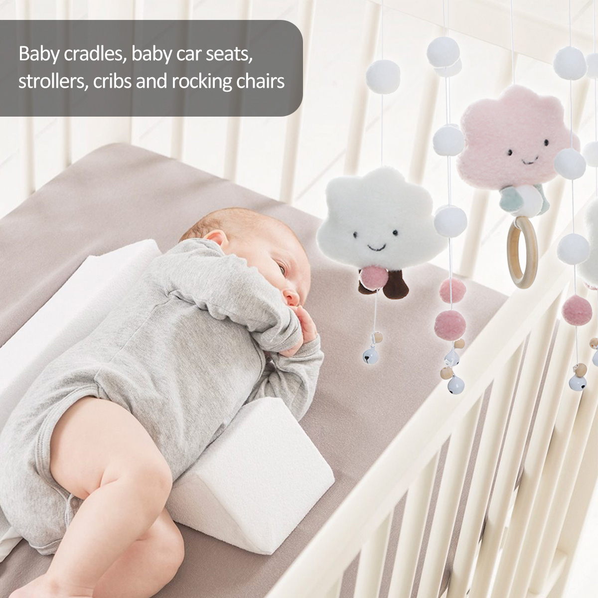 Mobile Wind Chimes with Cloud  - đánh giá và giá Crib Mobile Musical