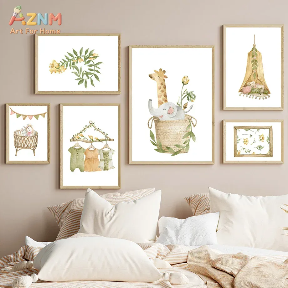 AZNM Watercolor Jungle Animal  - đánh giá và giá Baby Nursery Plants