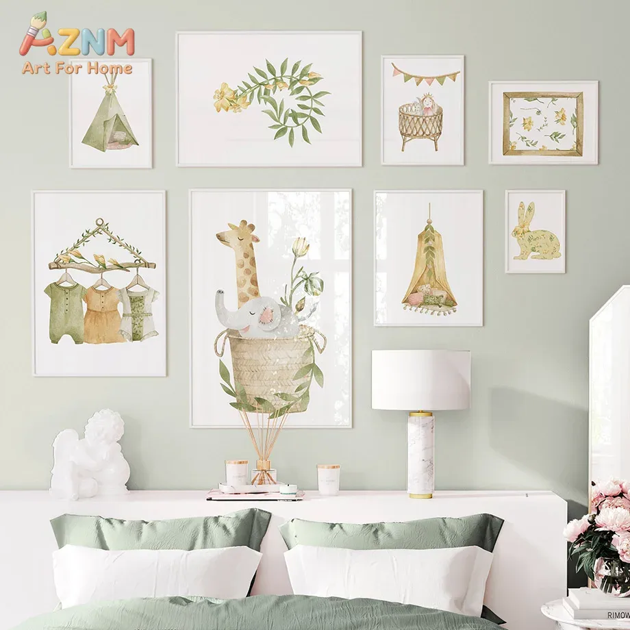 AZNM Watercolor Jungle Animal  - đánh giá và giá Baby Nursery Plants