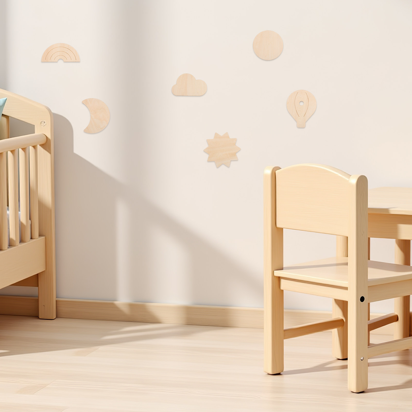 6Pcs Wood Wall Stickers Hot Ai - đánh giá và giá Baby Nursery Hot Air Balloon Theme