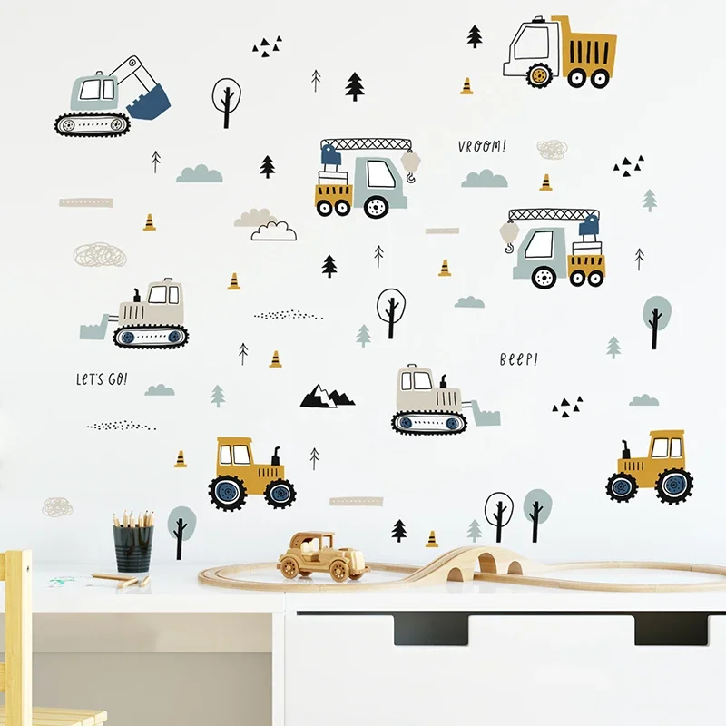 Hand Drawn Cute Cars Cargo Tru - đánh giá và giá Baby Nursery Labels
