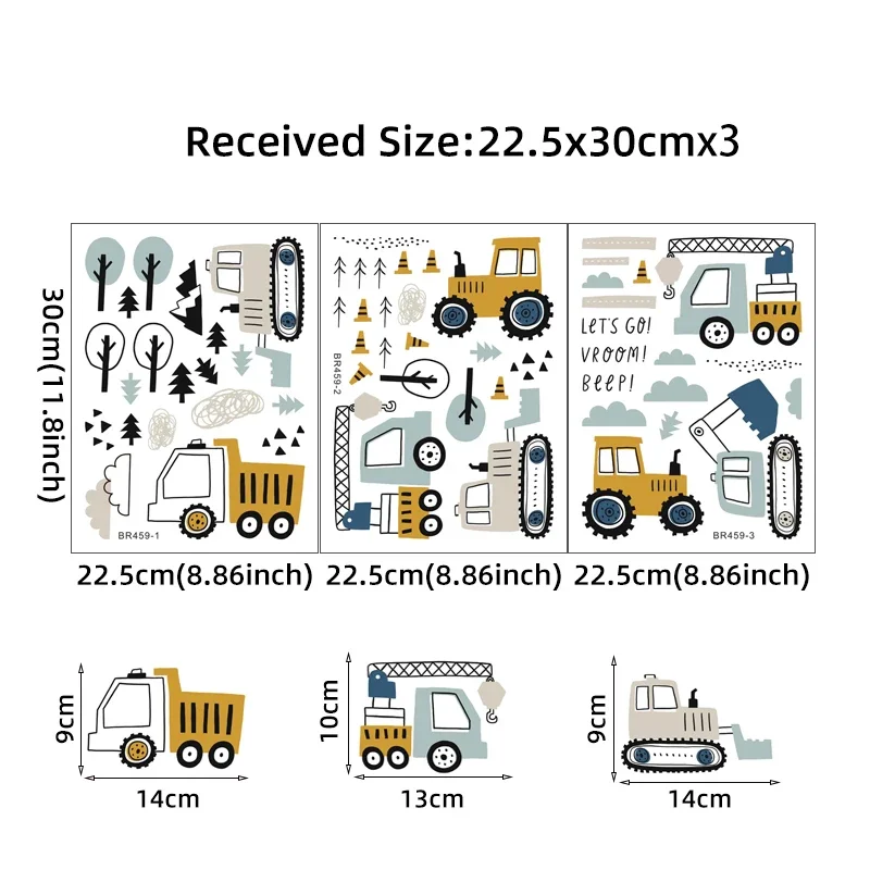 Hand Drawn Cute Cars Cargo Tru - đánh giá và giá Baby Nursery Labels