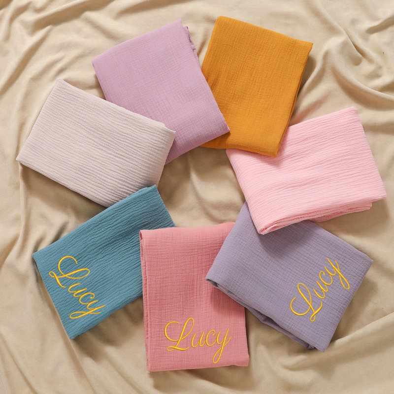 Personalized Name Embroidered  - đánh giá và giá Swaddle Blanket Muslin