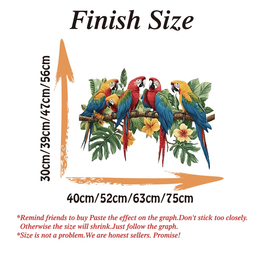 3Pcs Parrots on Branch Wall St - đánh giá và giá Baby Nursery Labels