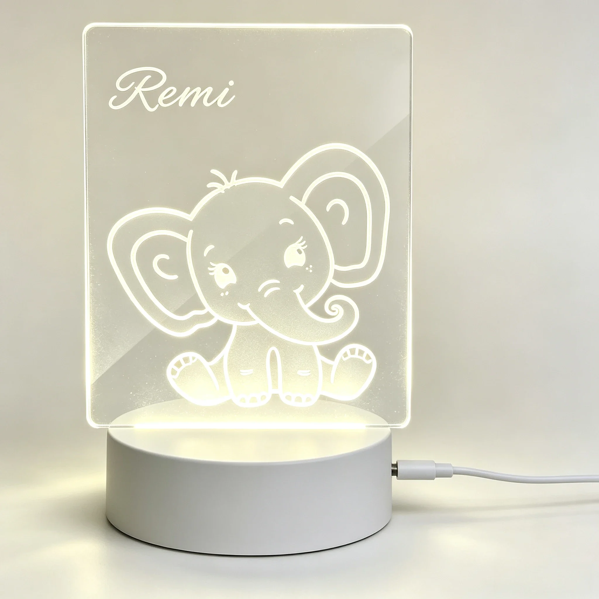 Custom Name Cute Baby Elephant - đánh giá và giá Baby Nursery Night Light