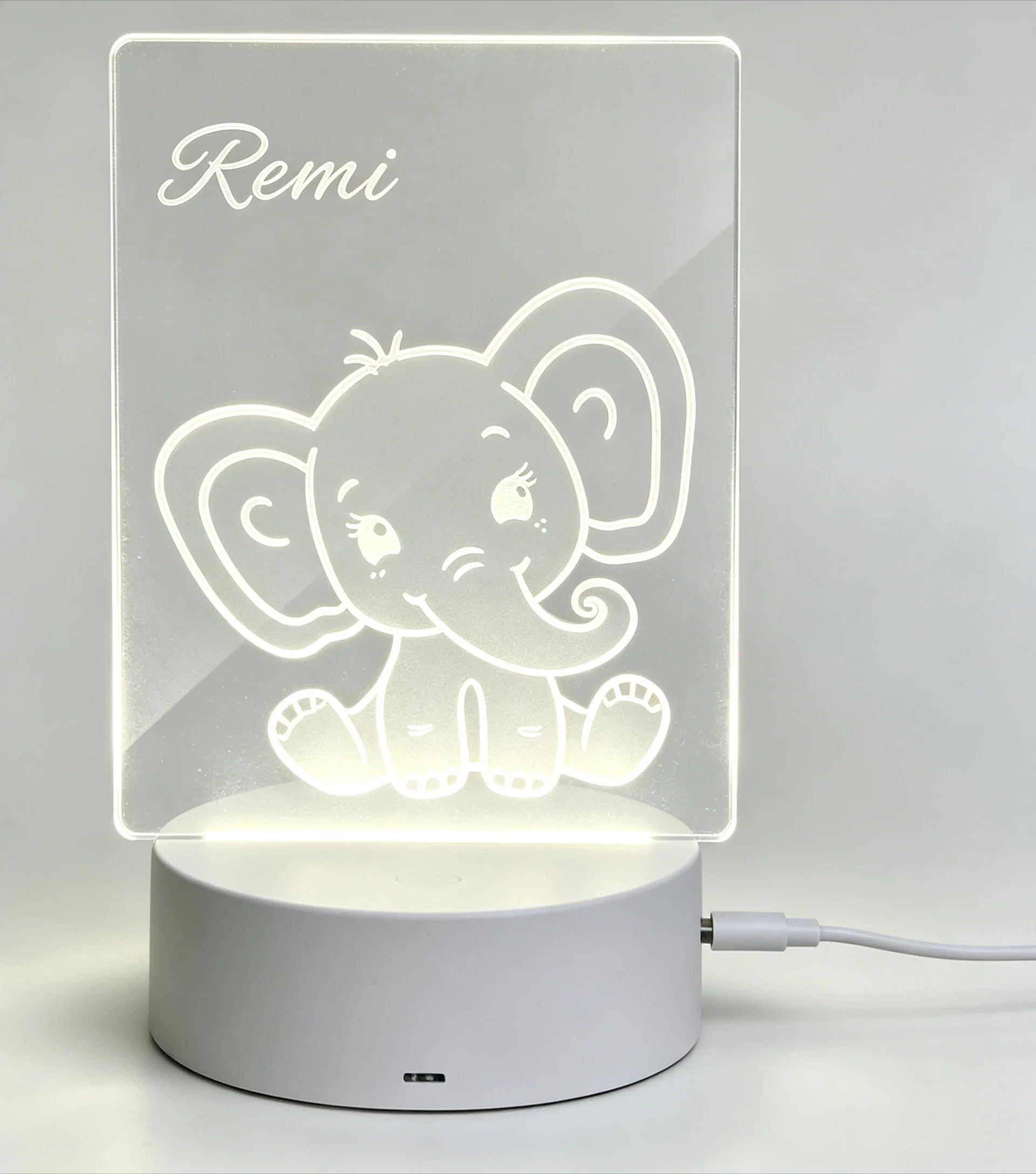 Custom Name Cute Baby Elephant - đánh giá và giá Baby Nursery Night Light