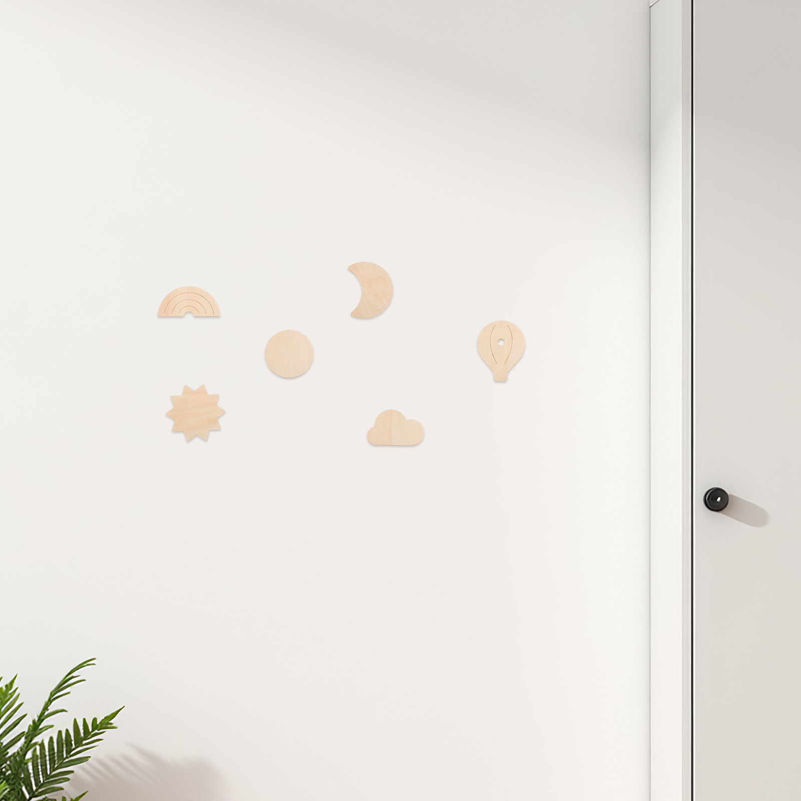 6Pcs Wooden Wall Stickers Sky  - đánh giá và giá Baby Nursery Hot Air Balloon Theme