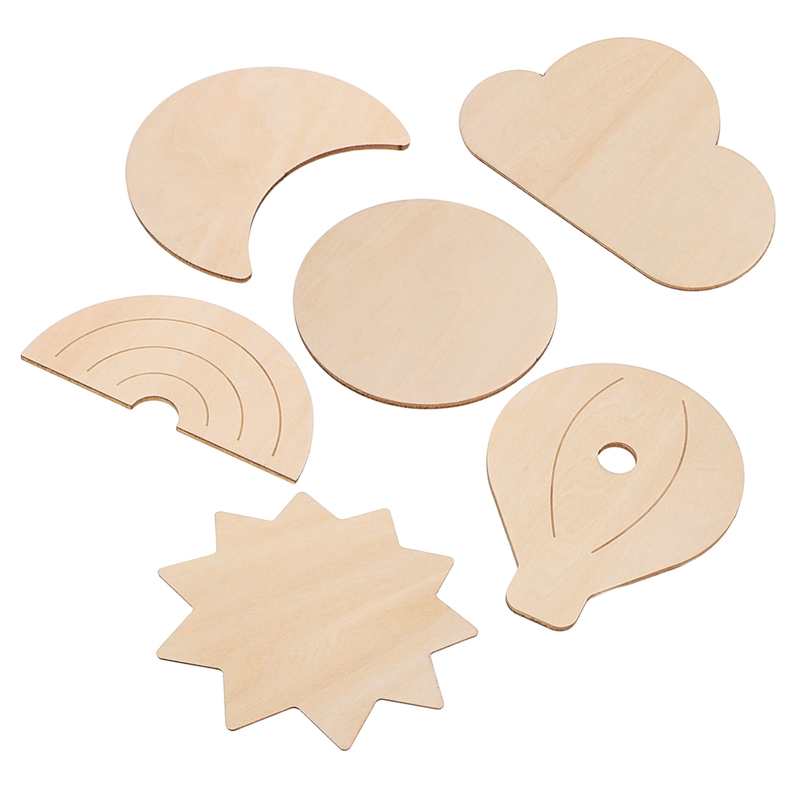 6Pcs Wooden Wall Stickers Sky  - đánh giá và giá Baby Nursery Hot Air Balloon Theme